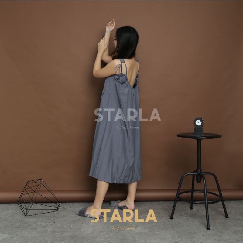 TANKTOP DRESS / DRESS WANITA CASUAL / LONG SILK TANKTOP DRESS / BAJU TIDUR WANITA LONG DRESS PLAIN RUFFLE DRESS WANITA CASUAL SLEEVELESS EVA STARLA