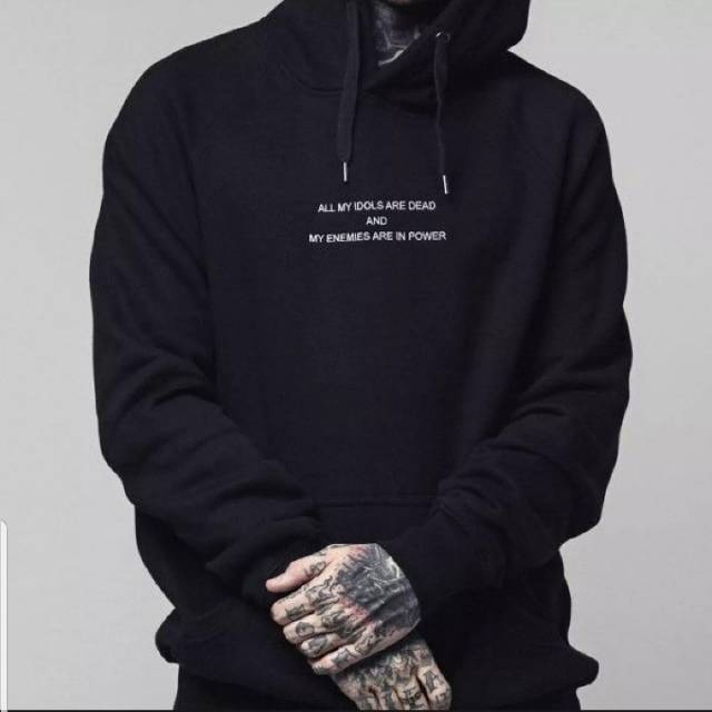 Sweater Hoodie Pria IDOLS HOODIE Sweater fleece pria warna hitam-1