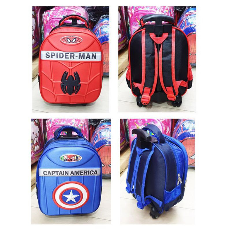 TAS TROLLEY TK/TAS ANK LAKI LAKI TROLLEY IMPORT/TAS RODA SPIDERMAN CAPTAIN AMERICA/TAS SEKOLAH TK