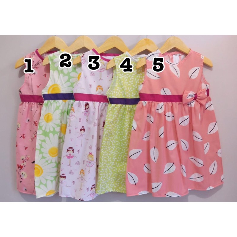 Dress sabrina anak perempuan bahan katun catra atau cvc dress smile