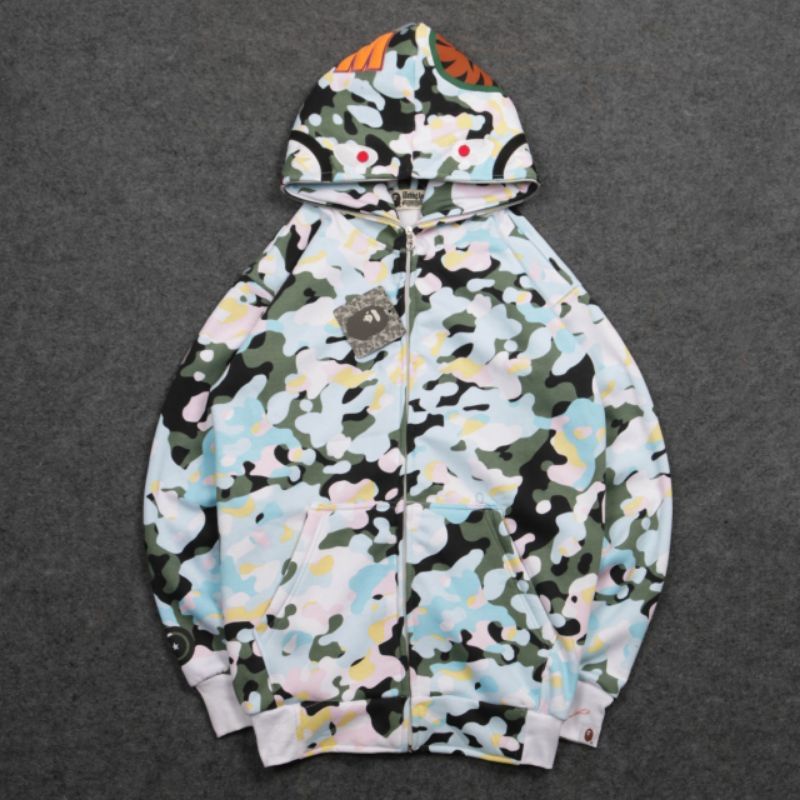 SWEATER HOODIE BAPE ZIPPER CAMO SHARK HALF FULLTAG&amp;LEBEL