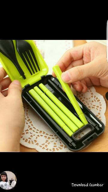 Set alat makan travel garpu sendok sumpit portable ( makan diluar lebih higienis) ok  god
