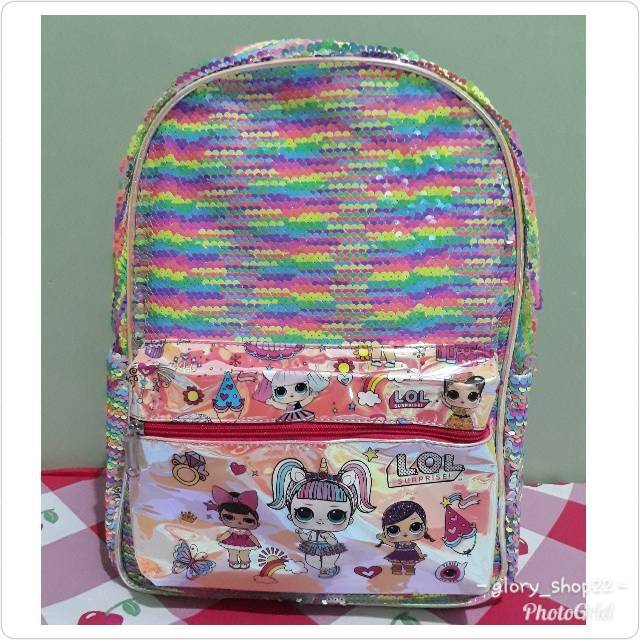 Tas hologram LOL/tas sequin/tas LOL/tas anak LOL/ransel SD/tas sekolah SD