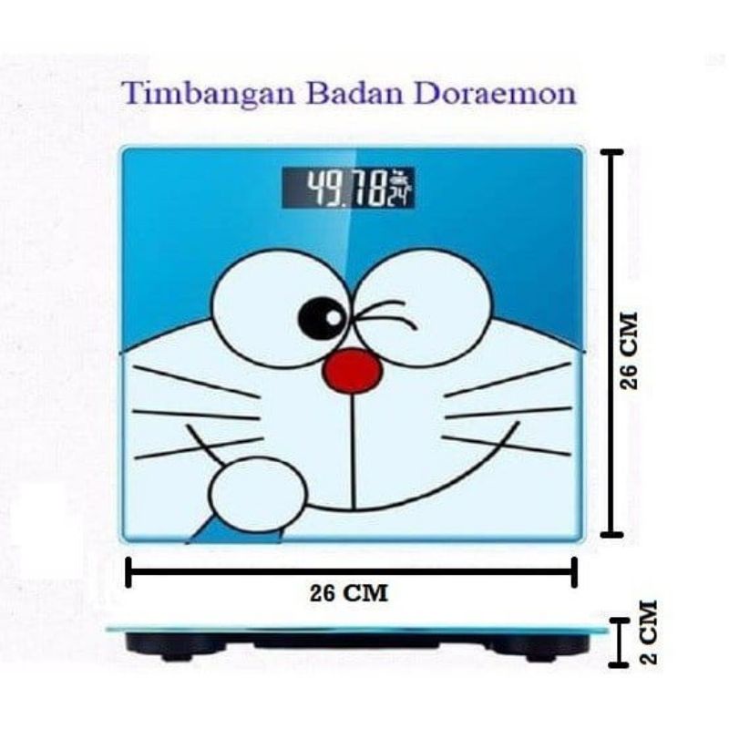 Timbangan Badan Kaca Digital Scale kartun New Jumbo 180Kg 26 x 26