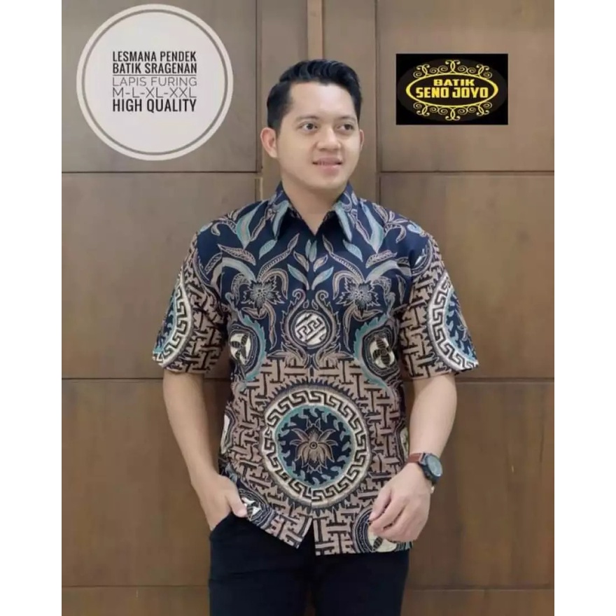 BATIK PRIA TERBARU 2022 S M L XL XXL BAJU kemeja batik pria lengan PENDEK PREMIUM SENO