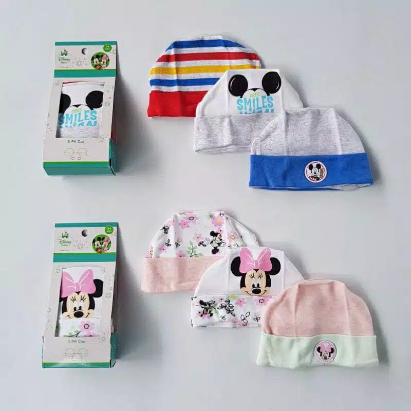 Topi Bayi Baru Lahir Baby Newborn 3pcs usia 0 sampai 6 Bulan