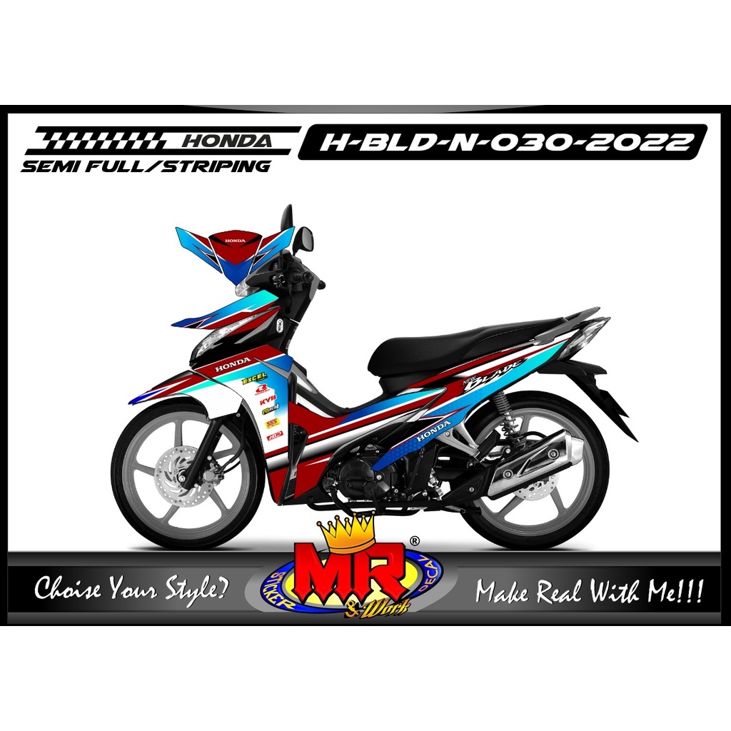 Decal Stiker Motor Honda Blade New Decal Racing Striping Custom Sporty