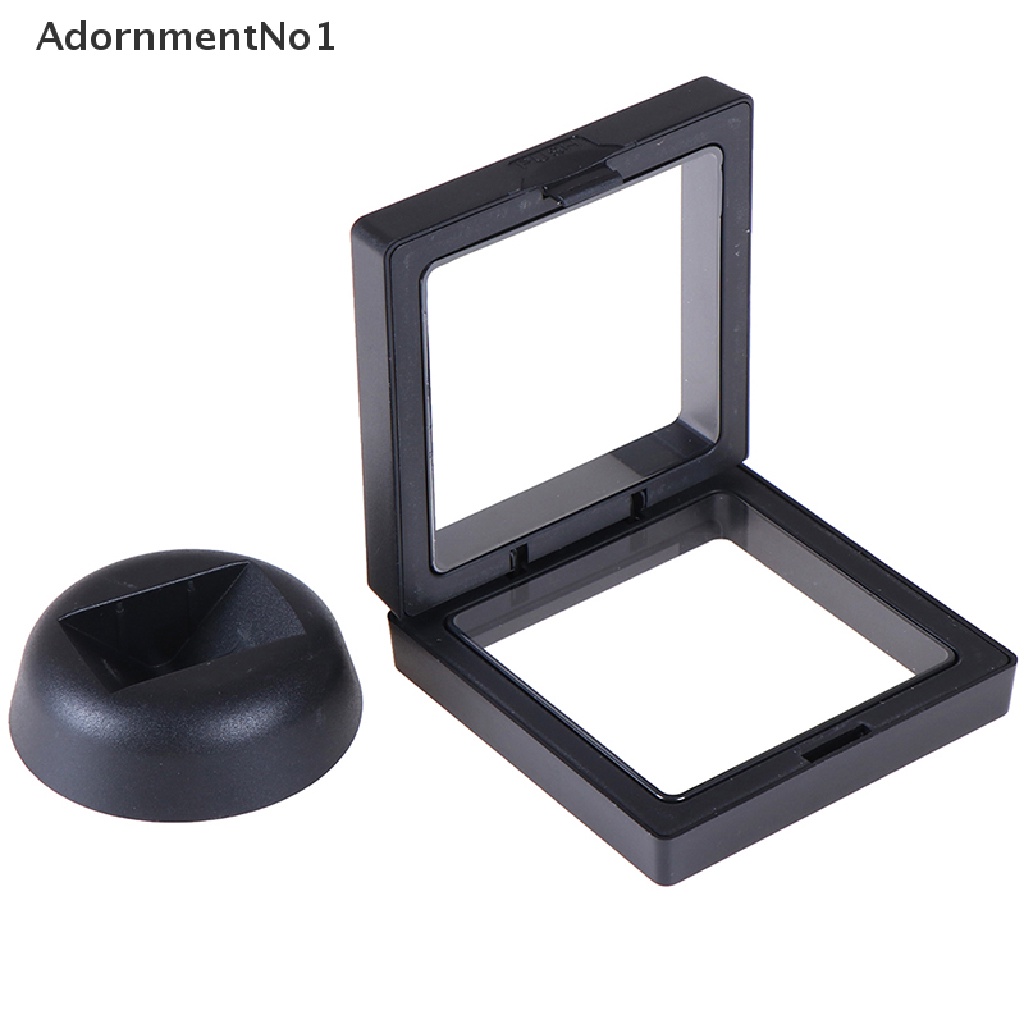 (AdornmentNo1) Frame display Perhiasan / Koin 3D Ukuran 70x70mm Warna Hitam