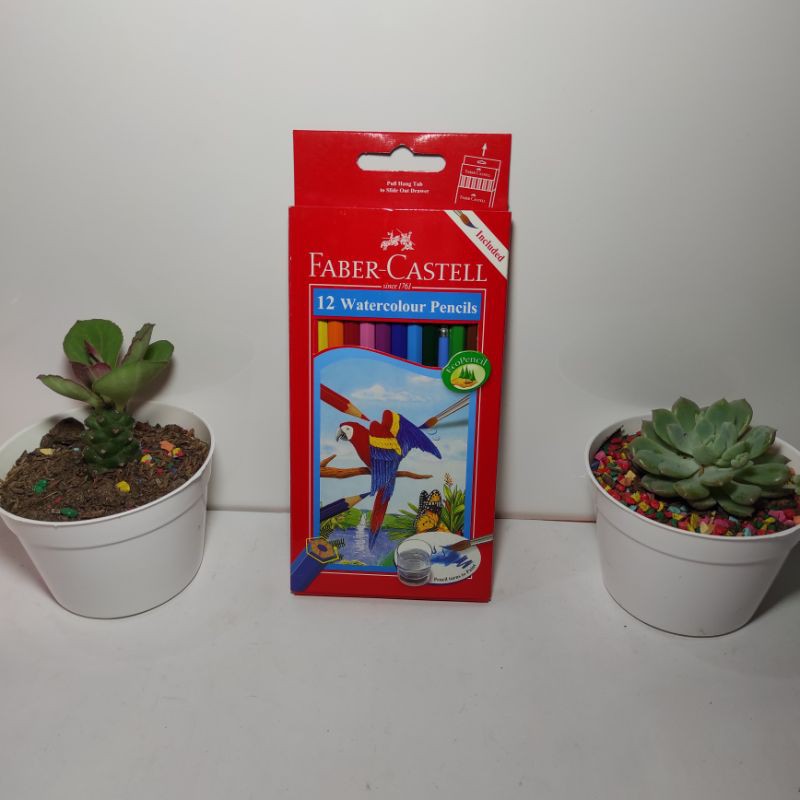 

pensil warna 12 watercolour pencil fabber-castell