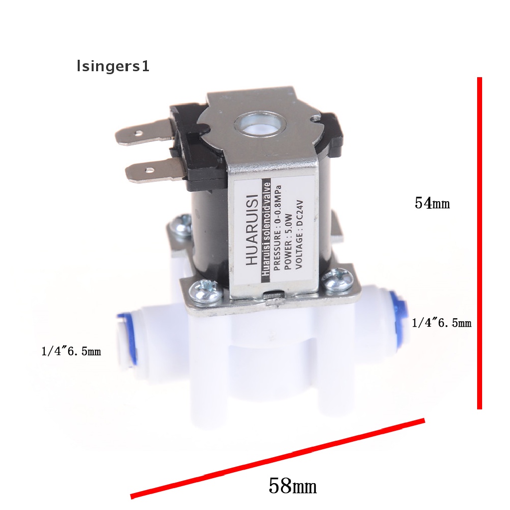 (lsingers1) Katup Air Solenoid Elektrik 24V DC 1 / 4 &quot;Untuk Selang RO Controller