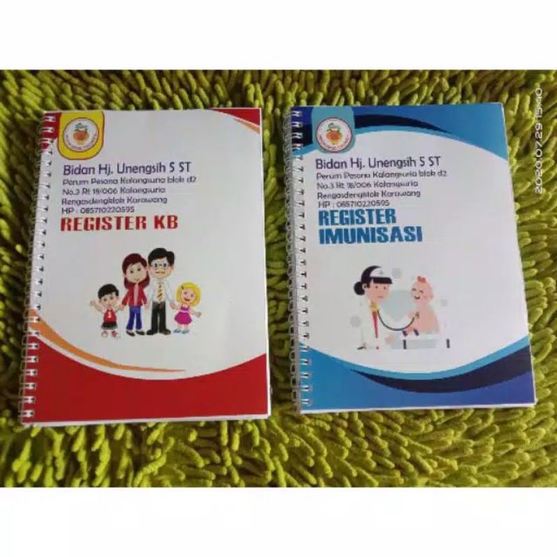 buku register,  register bidan,  register ANC,  bumil resti,  register imunisasi, register mtbs
