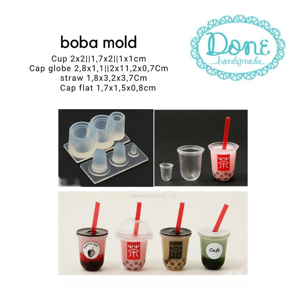 boba cup miniature mold 3d cetakan resin mold drink cup