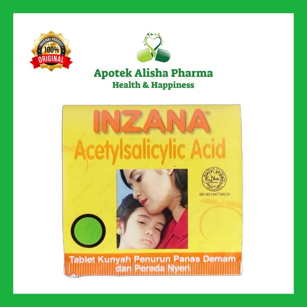 INZANA Strip 4 Tablet - Inzana Tablet Obat Penurun Panas Demam Anak Pereda Nyeri Sakit Kepala Anak / Insana Tablet