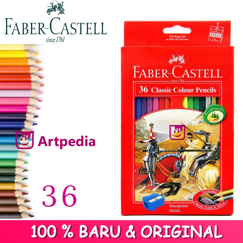 

Pensil Warna Faber Castell Classic 36 / Pensil Warna Berkualitas - Pensil Warna panjang 36 warna