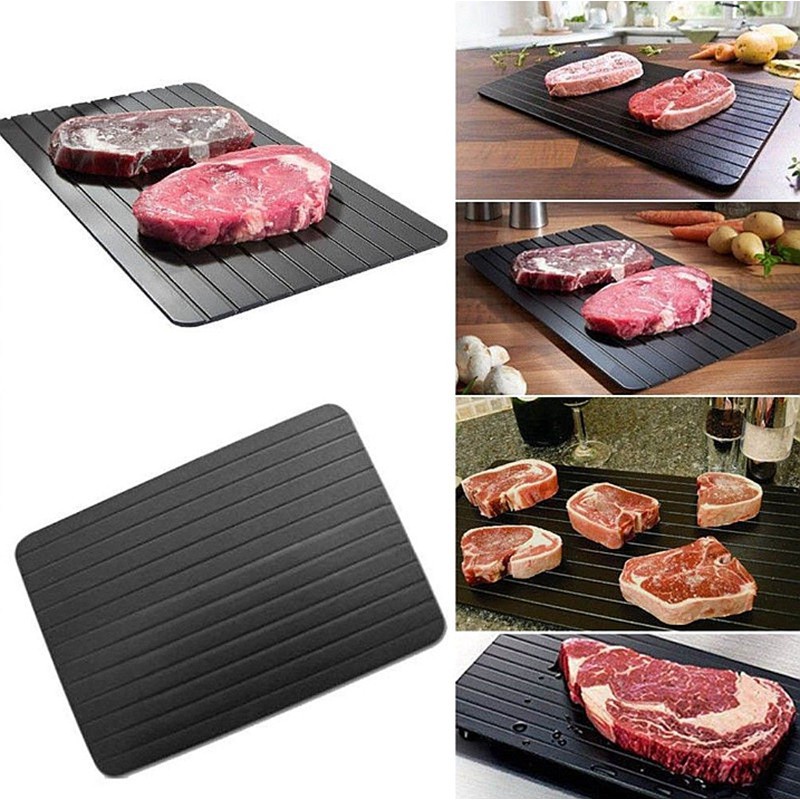 [COD] Defrost Tray Plate Import Defrosting Tray Pelunak Makanan Frozen Daging Steak Ayam Sosis Beku di Freezer Kulkas