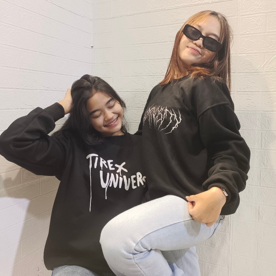 Crewneck Pria Wanita / Sweatshirt Aestethic / Sweater Rajut Black Motif Simpel Pria dan Wanita Premium Quality