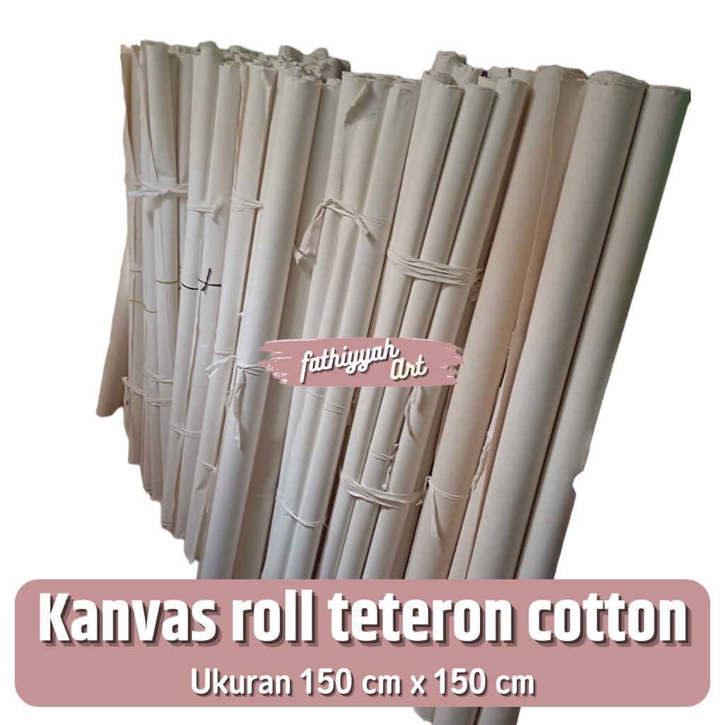 

Kanvas Lukis tipis roll gulungan teteron cotton 150cm x 150cm