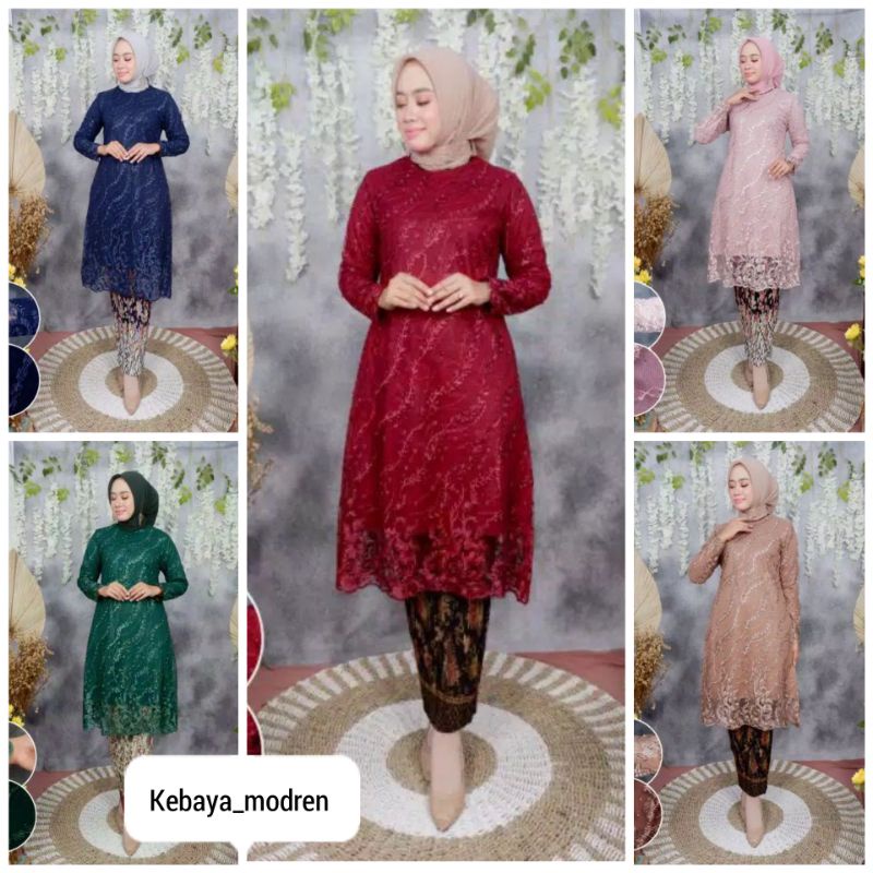 ATASAN KEBAYA TUNIK TILE/KEBAYA MODERN/KEBAYA WISUDA/BAJU KEBAYA/TUNIK/KEBAYA/BAJU/GAMIS/DRESS/BATIK