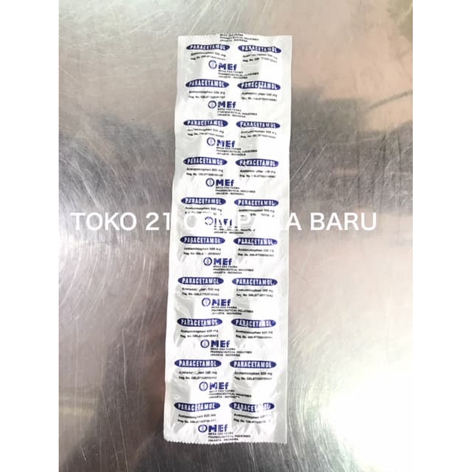 Obat PARACETAMOL 500mg 1 STRIP @ 10 Kaplet | Penurun Demam Nyeri 500 mg Paracetamol