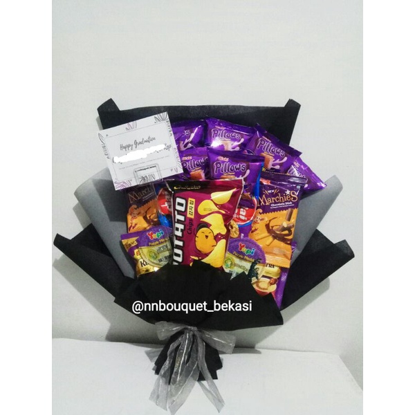 

buket snack hitam abu