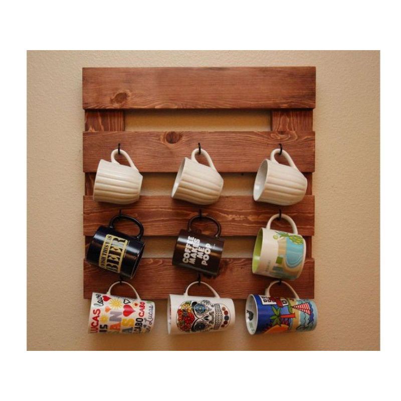 Rak Dinding Mug Rak Gelas Kayu Jati Belanda Gantungan Cangkir