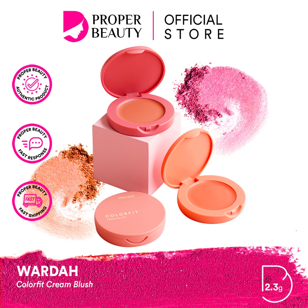 WARDAH Colorfit Cream Blush Indonesia / Lipstick Facial Wash Face Scrub Essence Toner Mist Serum Day Night Eye Sunscreen Mask Masker Lip Tint Matte Gloss / Lightening Crystal Secret Acnederm Nature Daily Renew You C Defense Uv Shield Spf Acne Paket Series