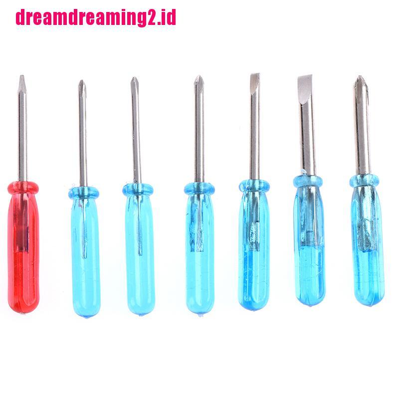 （✔✔❤7pcs / set Obeng cross mini 45mm x 3mm Warna Biru Untuk Reparasi