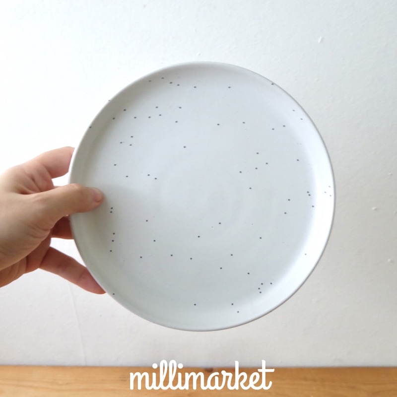 Round Plate - PINKU diameter 20 cm / piring keramik warna pink/korean nordic plate-2