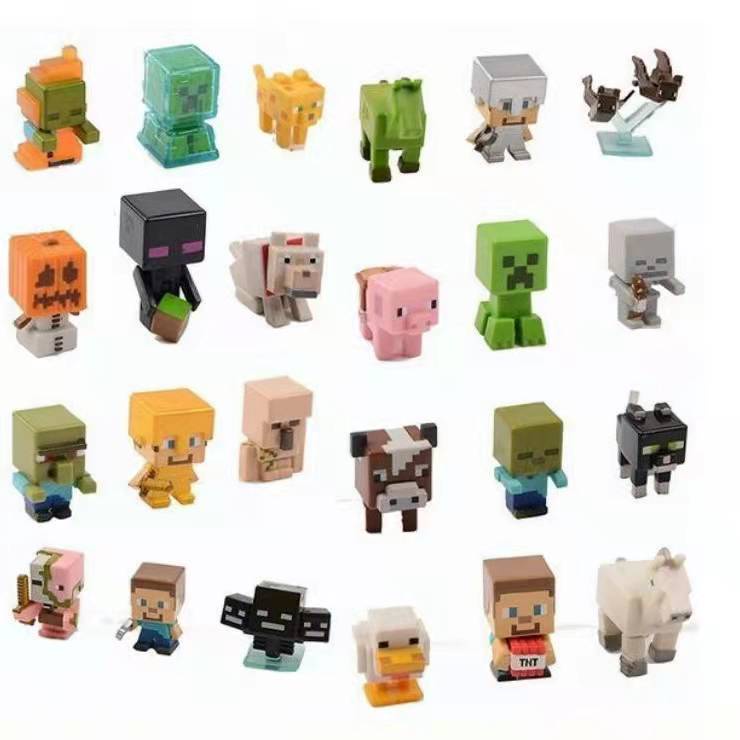 Game Mini Kartun Figure Mainan Lucu Steve Creeper Action Figure Hadiah Topper Kue Koleksi Mainan Untuk Anak