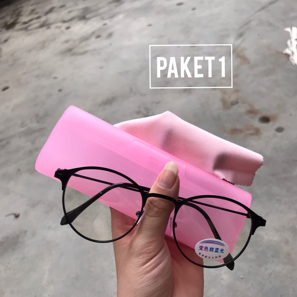 [littlecrab] Kacamata Photocromic Korea Anti Radiasi Kacamata Hitam Anti UV 2 in 1 Kacamata Pria dan Wanita-7