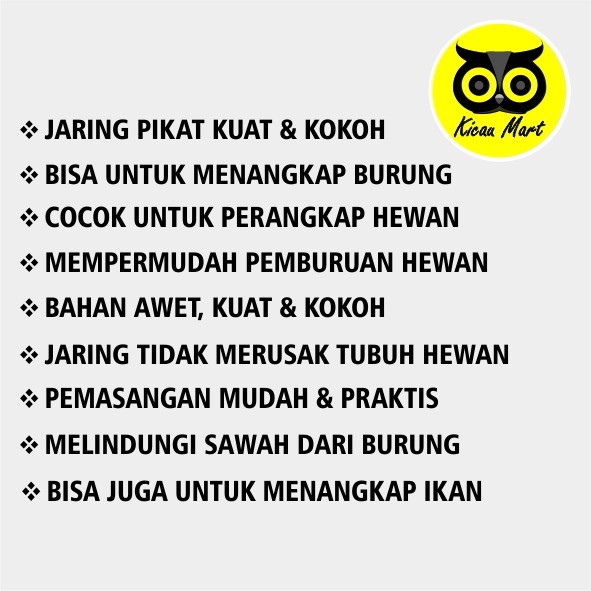 JARING BURUNG PAGAR AYAM JALA PIKAT PERANGKAP EMPRIT MANUK UNGGAS BEBEK IKAN KAIL ALAT TANGKAP HEWAN JARING