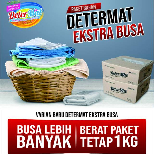 DETERMAT EXTRA BUSA PAKET BAHAN DETERJEN  CAIR DENGAN BUSA 