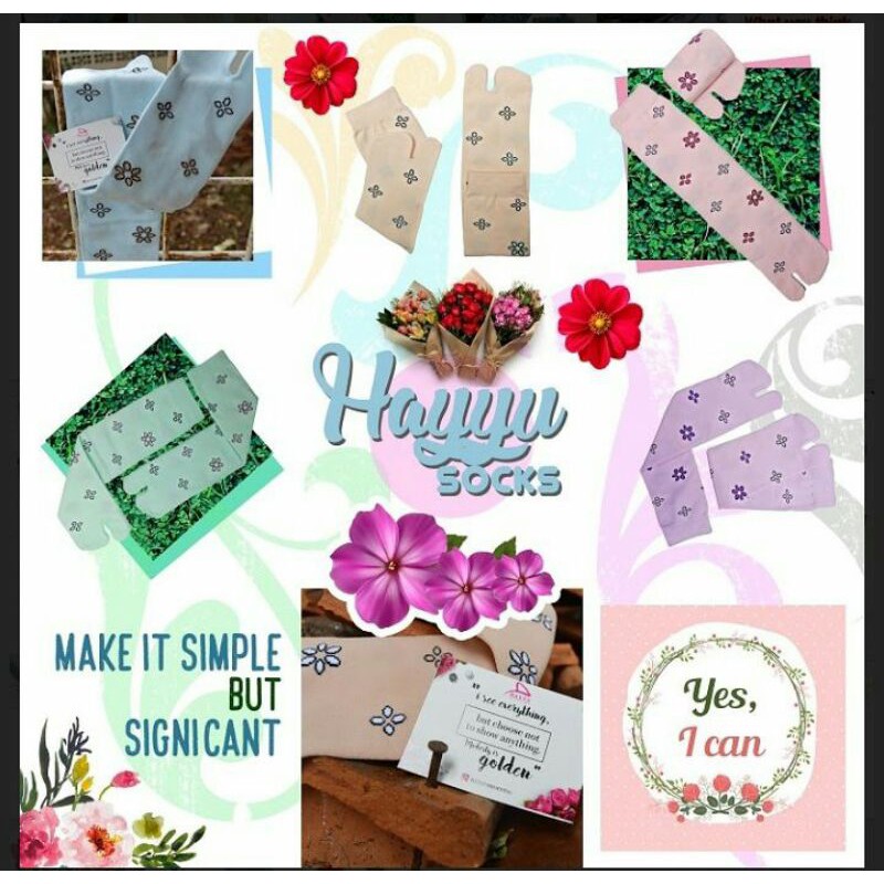 Kaos Kaki Motif Bunga Hayyu Shopping