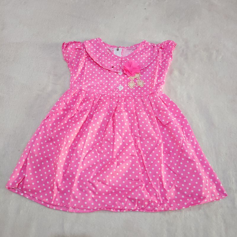 Dress anak 1 2 tahun baju anak cewek perempuan motif polka ( dress aprilia polka )