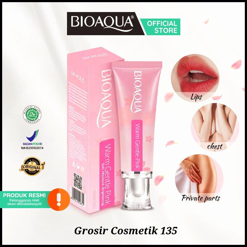 BIOAQUA WARM GENTLE PINK ( NEHONG CREAM 30 GR ) PEMERAH BIBIR, PUTING, DAN MISS V