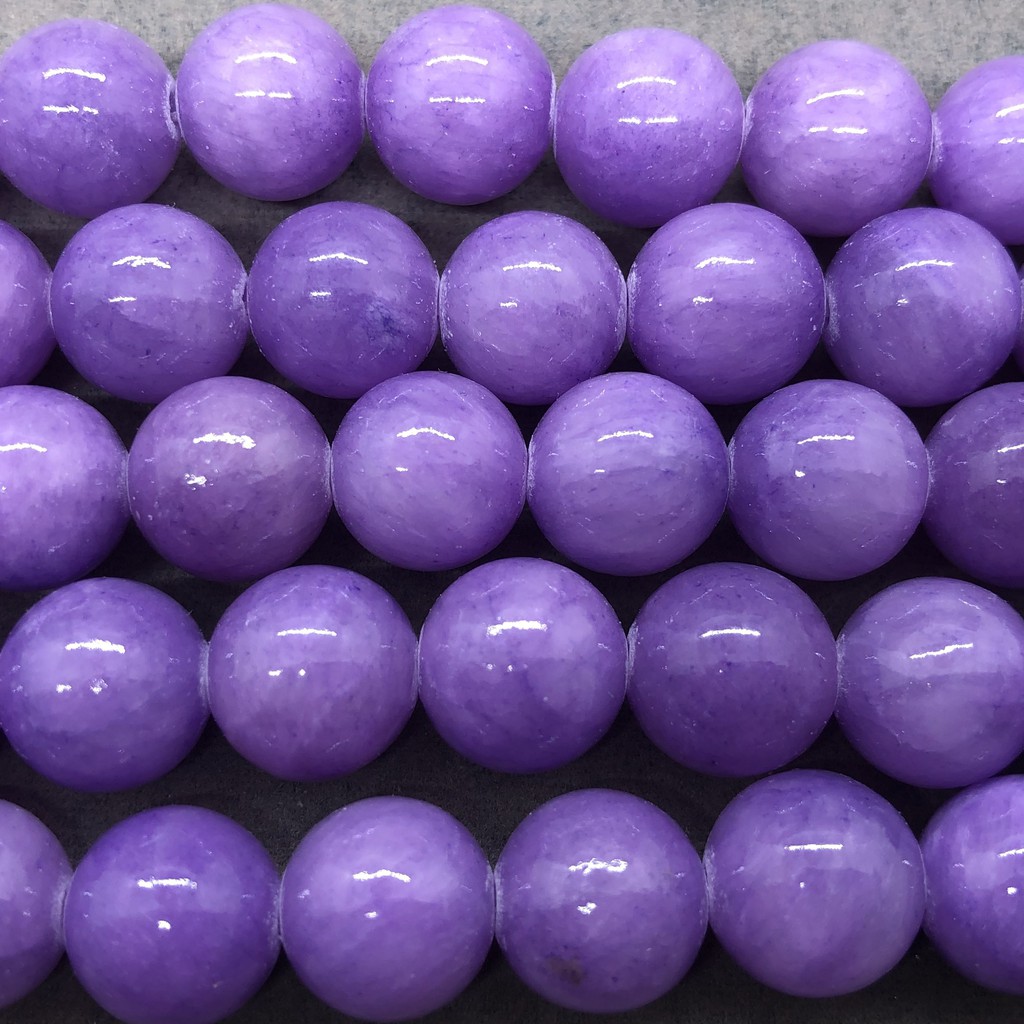 BISA COD Yellow Jade Beads 4-12mm Round Natural Loose Purple Chalcedony Stone Bead DIY