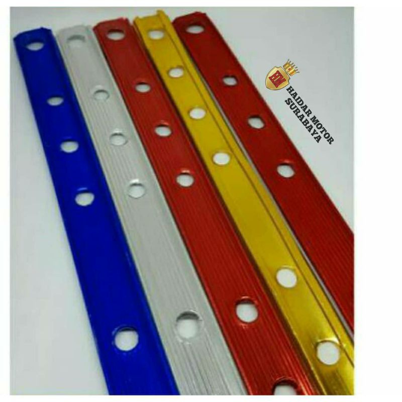 

plat lubang XL/penggaris plat/variasi plat penggaris/pangkon kenalpot warna termurah/penggaris variasi grosir surabaya