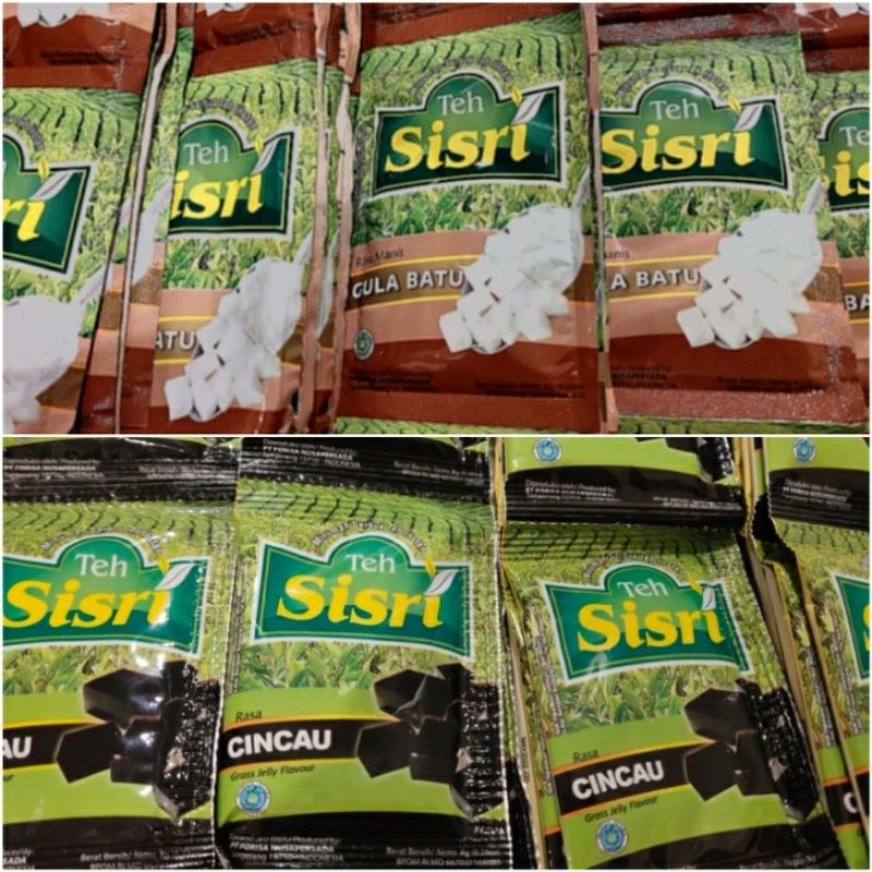 

Minuman saset sisri gula batu, sisri cincau, sisri apel isi 10bungkus