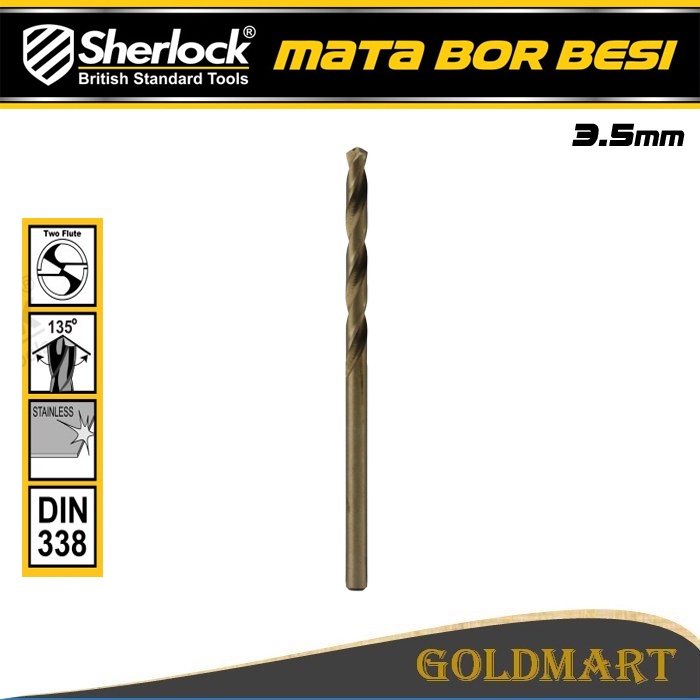 Mata Bor Besi HSSCO 3.5 mm Original Sherlock (Bisa Untuk Stainless Steel)