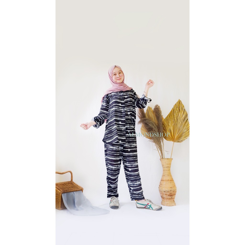 Azilla Set / Daily Set Tie Dye / One Set Rayon Busui / Setelan Piyama / Pajamas Kekinian