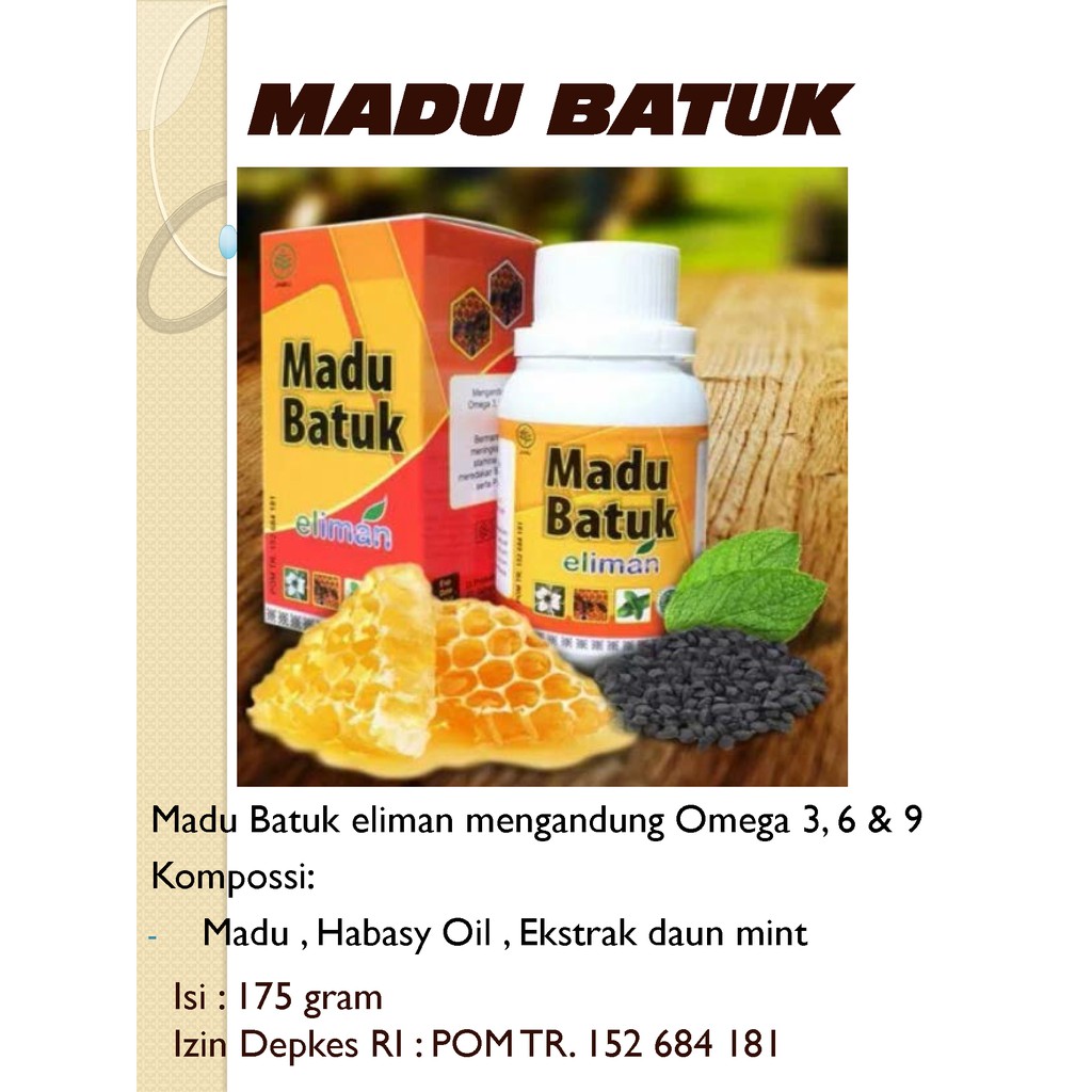 

MADU BATUK ORIGINAL ELIMAN 175 GRAM