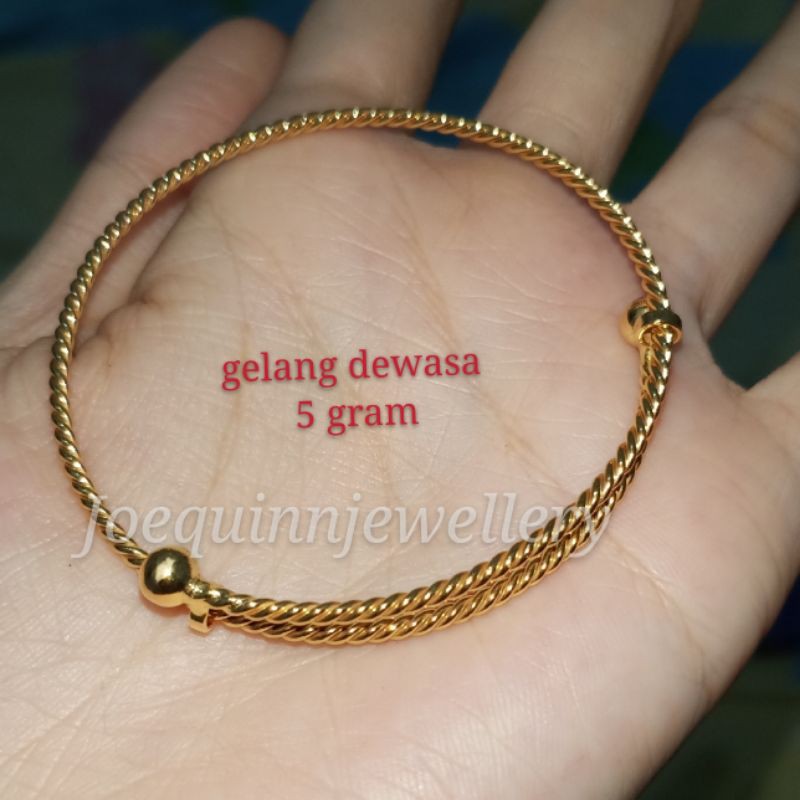 Gelang bangle dewasa emas muda