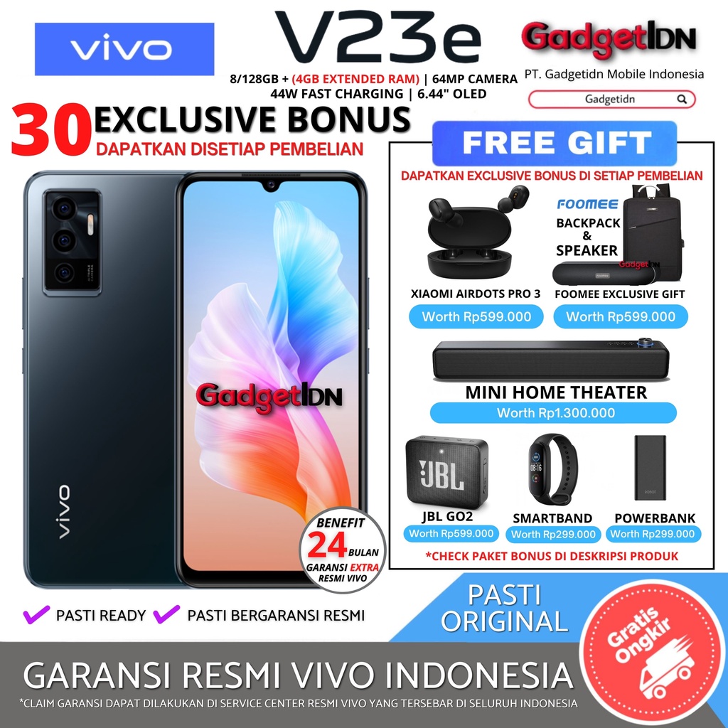 VIVO V23E V23 E 12/128GB ( 8GB RAM + 4GB EXTENDED RAM) GARANSI RESMI