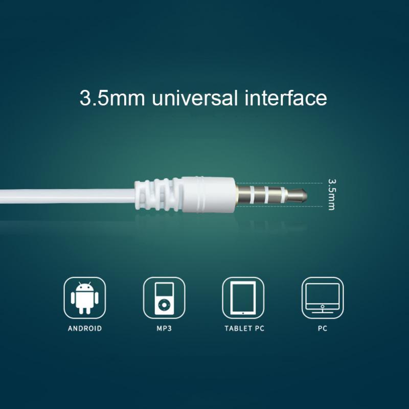 Earphone In ear Kabel 3.5mm Warna Putih Dengan Mic Jack Headphone Untuk Samsung Xiao Mi