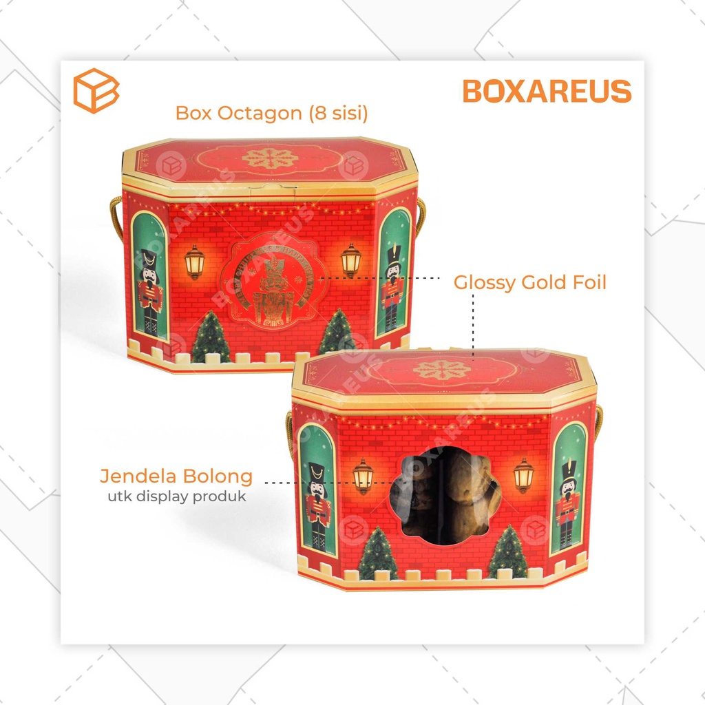 Christmas Box Natal Dus Toples Kue Kering Kemasan Cookies | TBC 06