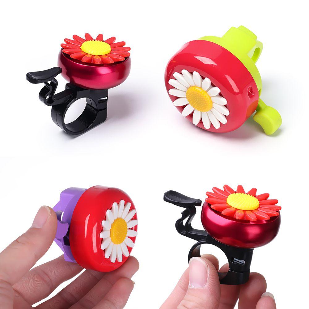 Wonder 1PC Bersepeda Stang Sepeda Anak Perempuan Bunga Daisy Alloy Plastics Rings Horn Suara Alarm