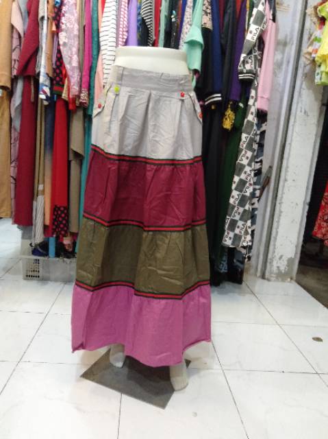 Rok pelangi rok katun rok 4 warna