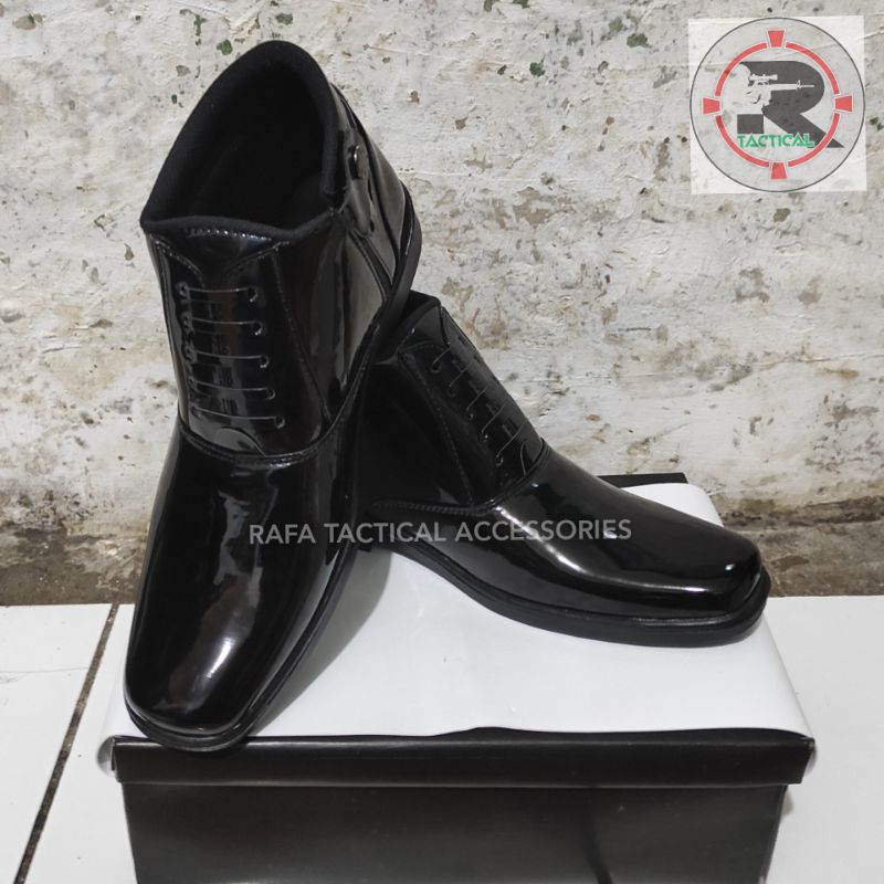 Sepatu Satpam Pdh Resleting Mengkilat
