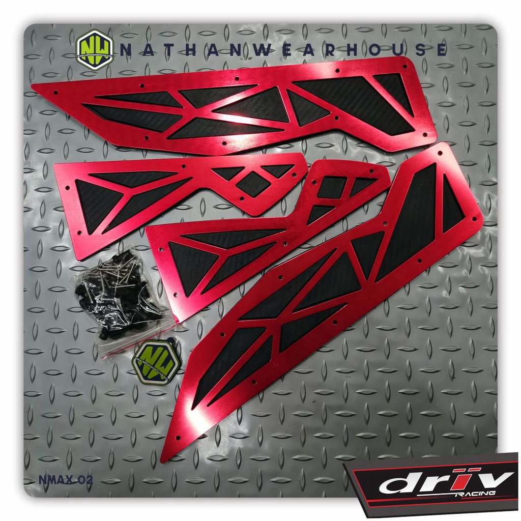 Plat Bordes atau Karpet Pijakan kaki NMAX Full Aluminium CNC driv