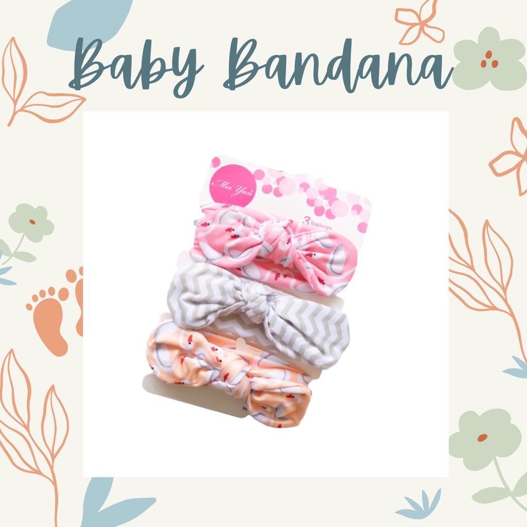 MBSS Baby HEADBAND MOTIF 3 in 1 Bandana Bando Pita Bayi Anak